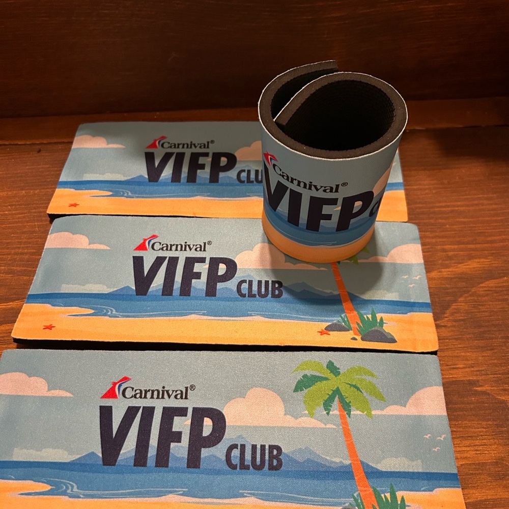 Carnival VIFP Club Neoprene Can Cooler  - Beach Print
